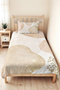 Modern Geometric Cream Young Room Single Pique Set-Gold Glitter 160X220Cm Quilted Bedspread - 4