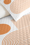 Orange Geometric Modern Young Room Single Pique Set-Minimal 160X220 cm Quilted Bedspread - 3