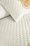 Abstract Geometric Cream Young Room Single Pique Set-Modern Yellow 160X220 cm Quilted Bedspread - 3