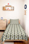 Geometric Green Minimal Single Pique Set - Khaki White Bohemian 160X220 cm Summer Bedspread - 4