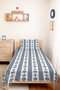 Marine Navy Blue Youth Room Single Pique Set - Striped White 160X220 cm Quilted Bedspread - 6