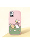 Samsung Galaxy A51 Compatible Case Camera Protector Pink Silicone Couple Phone Case Line Patterned