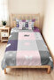 Pastel Patchwork Gray Girls' Pique Set-Lilac Pink Minimal Baby Room Bedspread-160X220 cm - 8