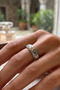 Gold White Flower Blue Enamel Colorful Adjustable Steel Ring - 2
