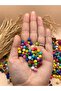 6 mm Plastic Beads Mixed Color (25 Gr 150 Pieces) Hole Diameter 2 mm Macrame Beads - 2