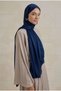 Evening Dress Janjan Shiny Satin Textured Hijab Evening Dress Chiffon Shawl