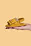 Willi Mustard Suede Barefoot Non-Slip Sole Velcro Easy to Wear First Step Children's Tasseled Sandals - 2