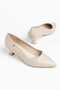 Lussiana Women's Beige Leather Low Heel Stiletto Shoes - 2