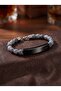 Matte Agate White Plate Steel Chain Men's Premium Gift Bracelet 01870 - 2