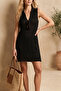 Women's Basic Deep Neck Sleeveless Beach Style Knitwear Short Dress Pareo - 2