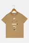 Kids Boy Sportswear Fit Short Sleeve Outdoor T-Shirt, Beige - 2