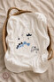 Unisex Baby Dino Embroidered 90x80 Cm Double Layer Cotton Combed Baby Blanket