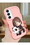 Samsung Galaxy A16 Compatible Case Camera Protector Pink Silicone Couple Phone Case Panda Pattern