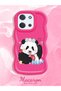 Poco C85 Compatible Case Camera Protector Red Silicone Couple Phone Case Panda Pattern - 2