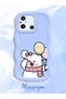Redmi 12C Compatible Case Camera Protector Blue Silicone Couple Phone Case Cat Pattern - 2