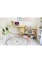 Foldable Study Table with Shelves, 2-Tier Study Desk with Bookshelf, Rotatable Office Corn - 4