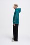 Men's Ripped Effects Sleeves Hooded Sweatshirt Oil Green - 5