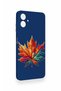 Samsung A06 Compatible Colorful Leaf Patterned Silicone Case - 3