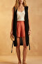 Women's Sleeveless Tie-Up Long Knit Cardigan