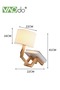 3-Color LED Table Lamp Fabric Lampshade Online Switch Bedside Lamp Solid Wood Base Night Light Home - 4