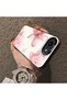 iPhone 17E Compatible Silicone Edge Hard Back Case Couple Phone Case with Floral Pattern - 4