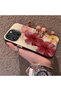 iPhone 16 Pro Max Compatible Silicone Edge Hard Back Case Couple Phone Case with Floral Pattern - 2
