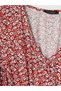 Lcw Everyday Red V-Neck Floral Fitted Dress - 6