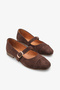 Nikol Women's Genuine Leather Ballerinas - Brown Suede - 2