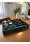 Glasses, Watch, Bracelet, Ring, Jewelry Box, Suede Fabric Covered over Mdf - 6