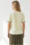 Women's Yellow V-Neck Chain-Embellished Stretchy Ribbed T-Shirt Tsh-19001018 - 5