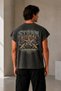 Oversize Storm Signal Printed T-Shirt with Back Detail for Daily Use Street Wear Crew Neck Boxy Worker T-Shirt - 2