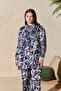 Navy Blue Cocoon Patterned Tunic - 3