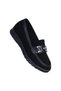 Alens A13 Black Linen Women's Ballerina Shoes