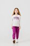 Girl's Printed White Long Sleeve Tracksuit Set Us2701-C-V1