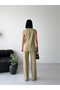 Women's Premium Wide Collar Vest and Pants Set-Green - 7