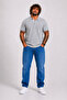 Men's Large Size Single Jersey Polo T-Shirt Classic Embroidered 26401 Gray Melange - 2