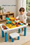 1 Set Plastic Multi Functional Building Block Table Chair Set Reversible Top Storage 108 Pcs