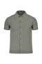 Khaki Regular Fit Polo Collar Buttoned T-Shirt