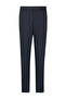 Navy Blue Slim Fit Striped Mono Collar Suit - 4