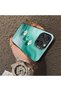 iPhone 16 Pro Compatible Silicone Edge Hard Back Case Couple Phone Case with Floral Pattern - 4