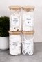 4-Piece Bamboo Lid Cotton Bath Set, 4 Types of Labels, Gift Bathroom Organizer, Acrylic Storage Container 300 ml