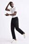 Men's Trousers with Grass Stitching on the Front and Elastic Waist - Black