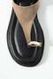 Kolay Bu Bence Beige Flip-Flop Detailed Heeled Slippers - 4