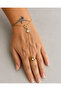 Star Detailed Shahmeran Bracelet with Adjustable Ring Hand Accessory - 4