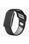 Same woop 2-in-1 Silicone & Nylon Sport Watch Band Compatible with Smartwatch Adjustable Black Strap Set