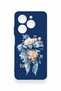 Tecno Spark 20C Compatible Blue Ribbon Flower Pattern Silicone Case - 2