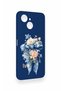 Tecno Spark 40C Compatible Blue Ribbon Floral Pattern Silicone Case - 3