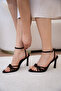 Waster Knot Detailed Women's Bitter Brown Heeled Shoes - 3
