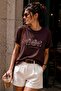 Penguin Embroidered Basic Women's T-Shirt – 100% Cotton Crew Neck Casual T-Shirt My3535 - 3