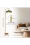 Gold Arc Floor Lamp with Green Glass Flower Shade, Dimmable, Height Adjustable, Vintage Boho Style for Living Room or Bedroom - 4